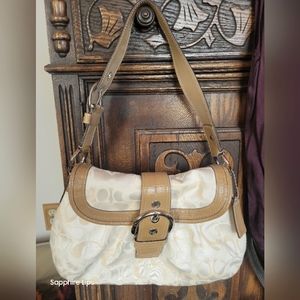 COACH signature Optic Soho canvas & leather Hobo/Shoulder bag